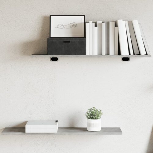 Bookshelf Boards 4pcs Concrete Grey 80x20x1.5cm Engineered Wood - Image 9