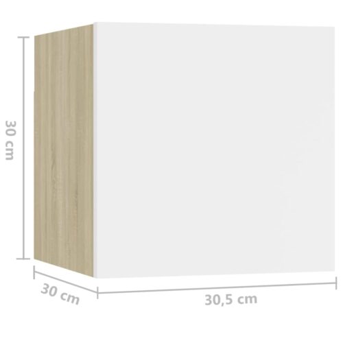 Bedside Cabinet White Sonoma Oak 30.5x30x30cm Engineered Wood - Image 9