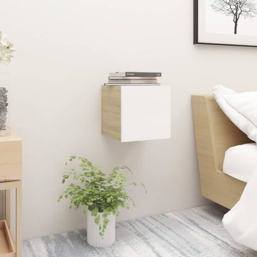 Bedside Cabinet White Sonoma Oak 30.5x30x30cm Engineered Wood - Image 10