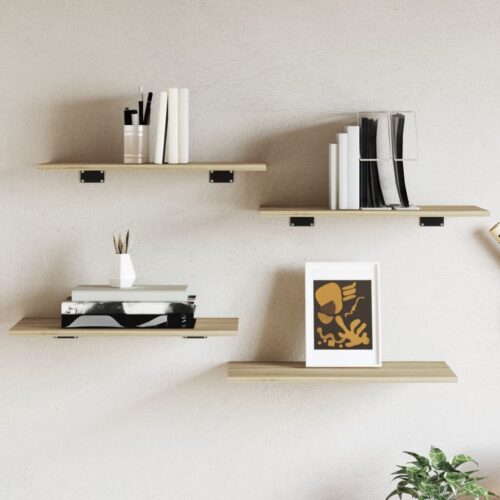 Bookshelf Boards 4pcs Sonoma Oak 60x30x1.5cm Engineered Wood - Image 9