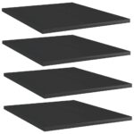 Bookshelf Boards 4pcs High Gloss Black 40x50x1.5cm Engineered Wood