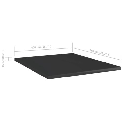 Bookshelf Boards 4pcs High Gloss Black 40x50x1.5cm Engineered Wood - Image 5