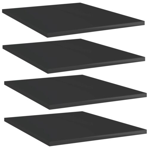 Bookshelf Boards 4pcs High Gloss Black 40x50x1.5cm Engineered Wood - Image 6