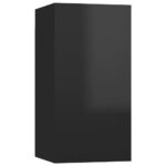TV Cabinet High Gloss Black 30.5x30x60cm Engineered Wood
