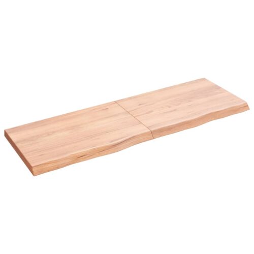 Table Top Light Brown 120x40x4cm Treated Solid Wood Oak DIY Desk Panel Board - Image 2