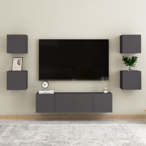 Bedside Cabinets 2pcs Grey 30.5x30x30cm Engineered Wood - Image 3