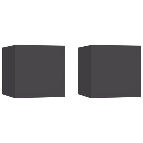 Bedside Cabinets 2pcs Grey 30.5x30x30cm Engineered Wood - Image 12