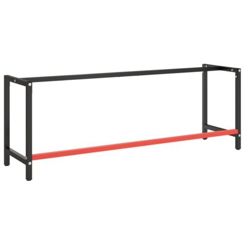 Work Bench Frame Matte Black Matte Red 220x57x79cm Metal - Image 3