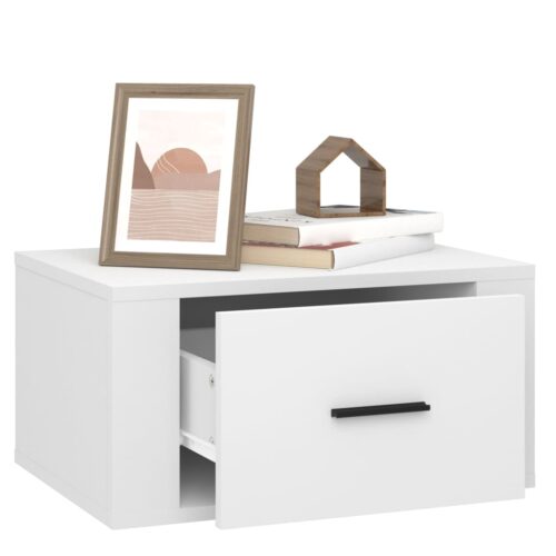 Wall-mounted Bedside Cabinet White 50x36x25cm - Image 5