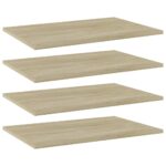 Bookshelf Boards 4pcs Sonoma Oak 60x40x1.5cm Engineered Wood
