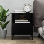 Bedside Cabinet Black 40x35x50cm