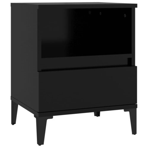 Bedside Cabinet Black 40x35x50cm - Image 2