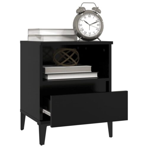 Bedside Cabinet Black 40x35x50cm - Image 5