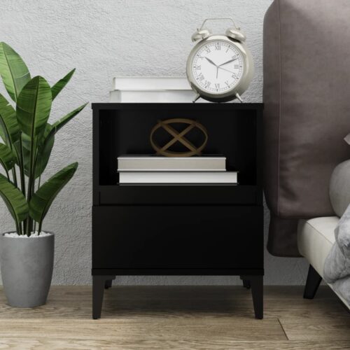 Bedside Cabinet Black 40x35x50cm - Image 11
