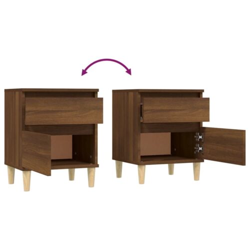 Bedside Cabinet Brown Oak 40x35x50cm - Image 8