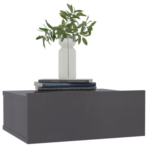 Floating Nightstands 2pcs Grey 40x30x15cm Engineered Wood - Image 3