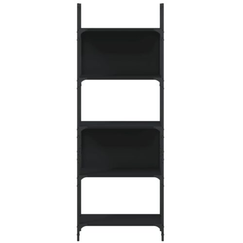 Bookshelf 5-Tier Black 60.5x24x166.5cm Engineered Wood - Image 5