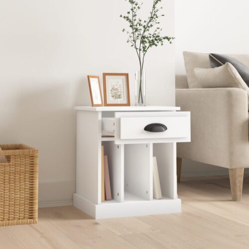 Bedside Cabinet White 43x36x50cm - Image 3