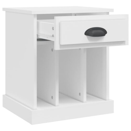 Bedside Cabinet White 43x36x50cm - Image 6