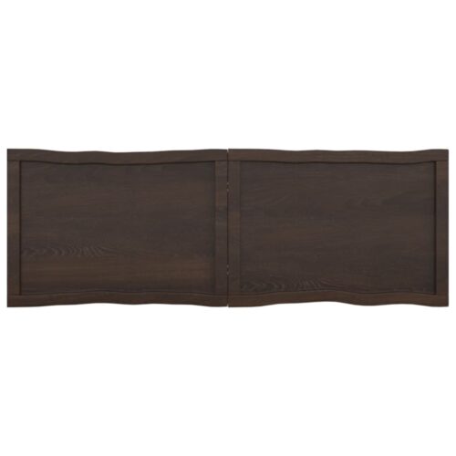 Table Top Dark Brown 140x50x(2-4)cm Treated Solid Wood DIY Desk Panel Board - Image 3