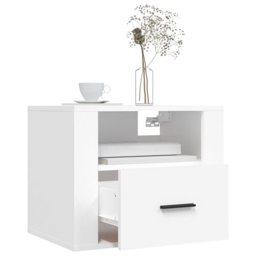 Wall-mounted Bedside Cabinet White 50x36x40cm - Image 4