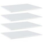 Bookshelf Boards 4pcs High Gloss White 60x50x1.5cm Engineered Wood