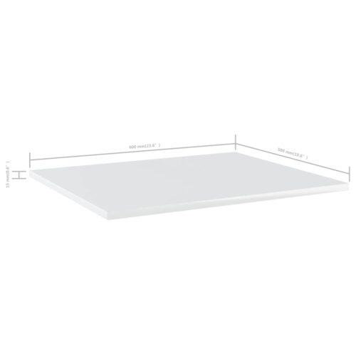 Bookshelf Boards 4pcs High Gloss White 60x50x1.5cm Engineered Wood - Image 5