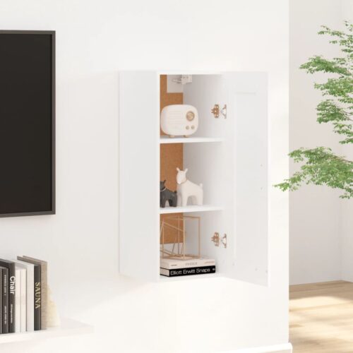Hanging Cabinet White 35x34x90cm Engineered Wood - Image 3