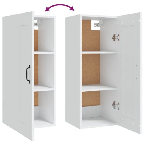 Hanging Cabinet White 35x34x90cm Engineered Wood - Image 8