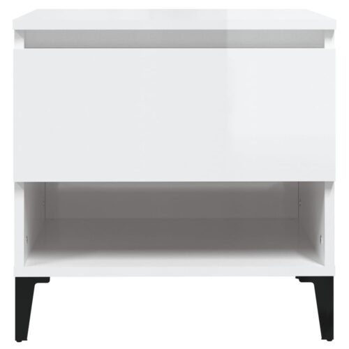 Side Table High Gloss White 50x46x50cm Engineered Wood - Image 6