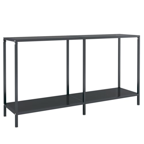 Console Table Black 140x35x75.5cm Tempered Glass - Image 2