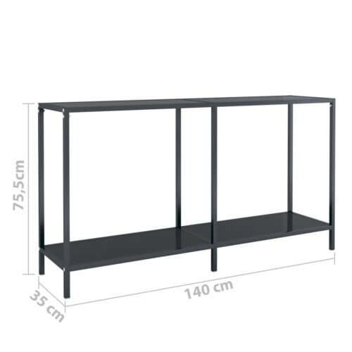 Console Table Black 140x35x75.5cm Tempered Glass - Image 7