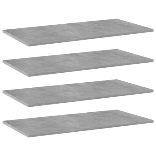 Bookshelf Boards 4pcs Concrete Grey 80x40x1.5cm Engineered Wood