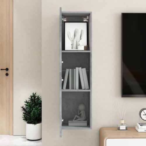 TV Cabinet Concrete Grey 30.5x30x110cm Engineered Wood - Image 9