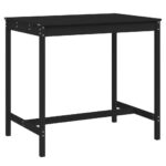 Wooden Garden Table Outdoor Patio Lounge Coffee Tea Sofa Stand Pine Wood Black 121x82.5x110cm