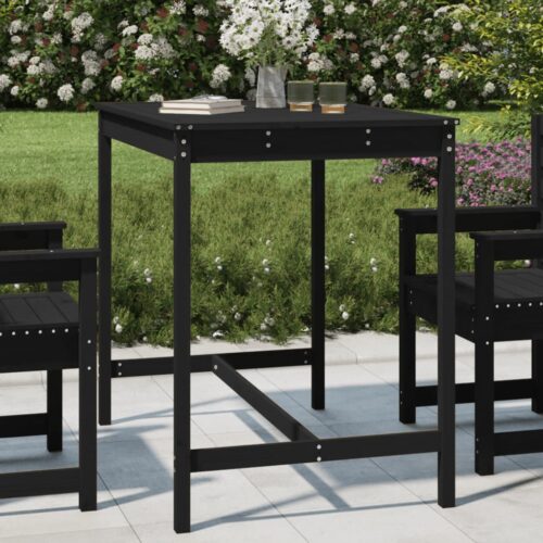Wooden Garden Table Outdoor Patio Lounge Coffee Tea Sofa Stand Pine Wood Black 121x82.5x110cm - Image 8