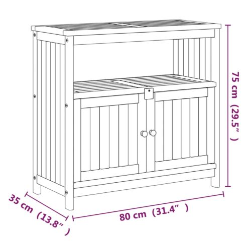 Garden Console Table 80x35x75cm Solid Wood Acacia - Image 7