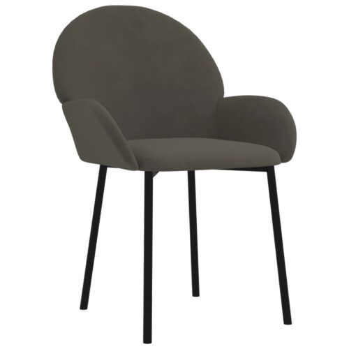 Dining Chairs 2pcs Dark Grey Velvet - Image 3