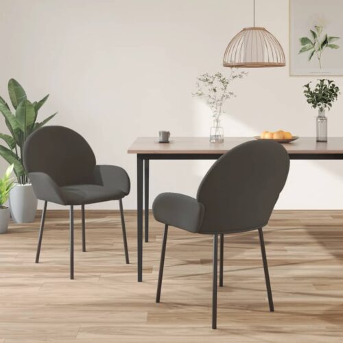 Dining Chairs 2pcs Dark Grey Velvet - Image 10