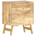 Bedside Cabinet 40x30x50cm Solid Mango Wood