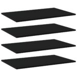 Bookshelf Boards 4pcs Black 80x50x1.5cm Engineered Wood