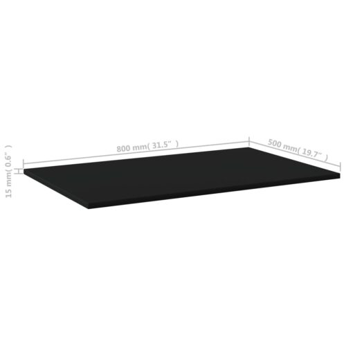 Bookshelf Boards 4pcs Black 80x50x1.5cm Engineered Wood - Image 5