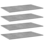 Bookshelf Boards 4pcs Concrete Grey 80x50x1.5cm Engineered Wood