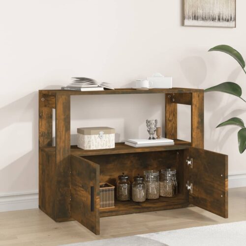 Sideboard Smoked Oak 80x30x60cm Engineered Wood - Image 3