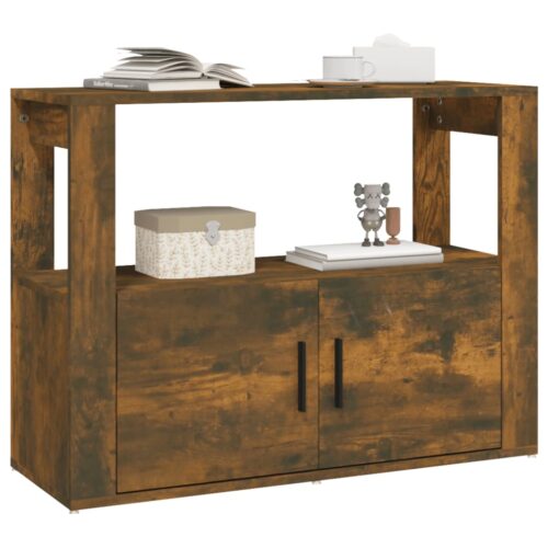 Sideboard Smoked Oak 80x30x60cm Engineered Wood - Image 4