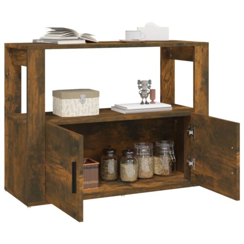 Sideboard Smoked Oak 80x30x60cm Engineered Wood - Image 5