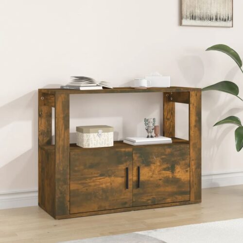 Sideboard Smoked Oak 80x30x60cm Engineered Wood - Image 12