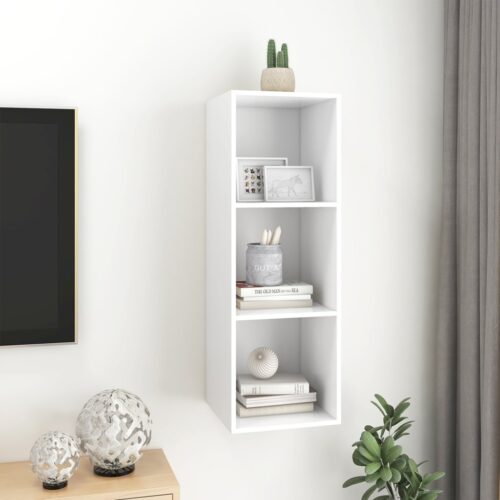Wall-mounted TV Cabinet White 37x37x107cm Engineered Wood - Image 6