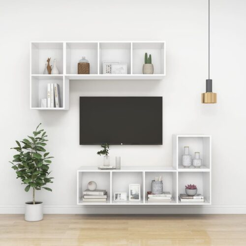 Wall-mounted TV Cabinet White 37x37x107cm Engineered Wood - Image 8