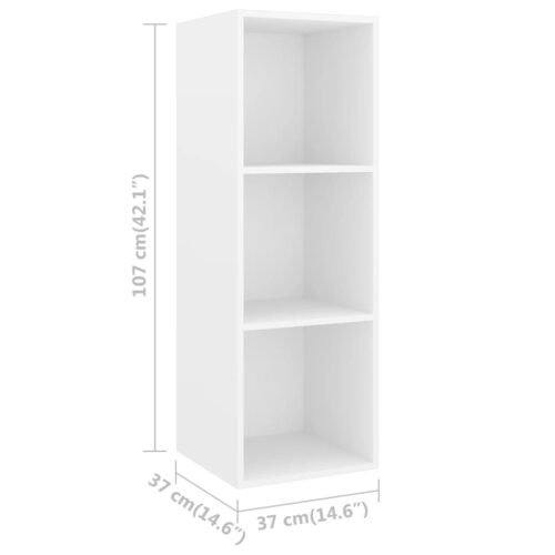 Wall-mounted TV Cabinet White 37x37x107cm Engineered Wood - Image 9